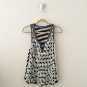 Mixed textured knit top